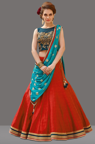 Embroidered Silk Lehenga Choli