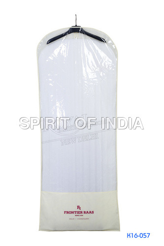 Ladies Garments Covers - Virgin Quality Nylon, Water Resistant, Hangable Design with Flap for Brand Printing, White Color, Exclusive Quality Features