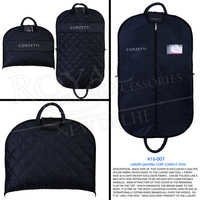 Designer Clothing Covers - Quilted Nylon & Lightweight Fabric, Black | Water Resistant, Foldable With Comfortable Handles, Branding Flap Feature
