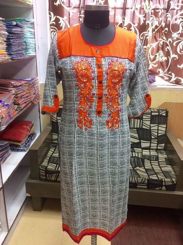 Embroidered Printed Kurti
