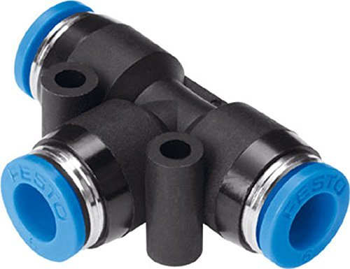 Push-in Fitting - QST-10, Nickel Plated, 10 mm Tube OD, Nitrile Rubber Seal, 14.13 Bar Max Pressure, -14°F to 176°F Temperature Range, Plastic Material, 6.7 mm ID