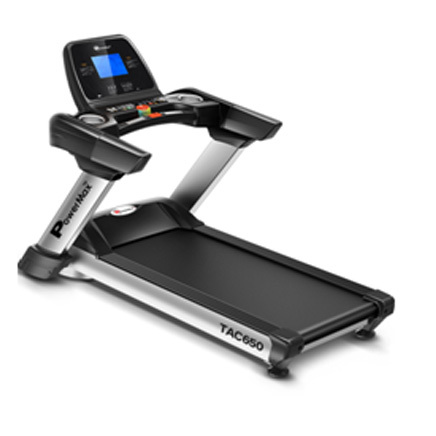 5 HP Motorized Treadmill - Polyester Belt, 59x23 Inches, 5.0 HP Motor, 0-18% Auto Incline | Shock Absorption, Foldable, 12 Programs, 7" LCD Display, Media Input