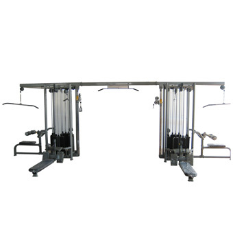16 Station Multi Gym - Steel Frame 26.5x7.5x7.2 m Silver | 640 Kg Weight Stack Nylon Pulley Italian Design