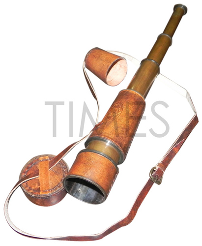 Nautical Antique Leather Pullout Telescope