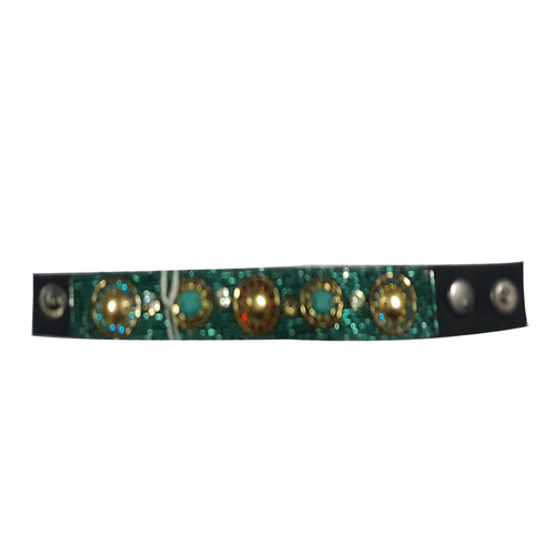 Dark Green Glass Beaded Bracelet