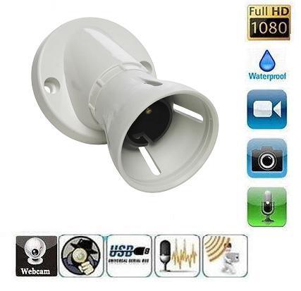 Spy Camera Bulb Holder - 5MP CMOS Sensor, 1080p Video Quality, Hidden Style | 32GB Micro SD Support, Waterproof, Ideal for Home & Office Security