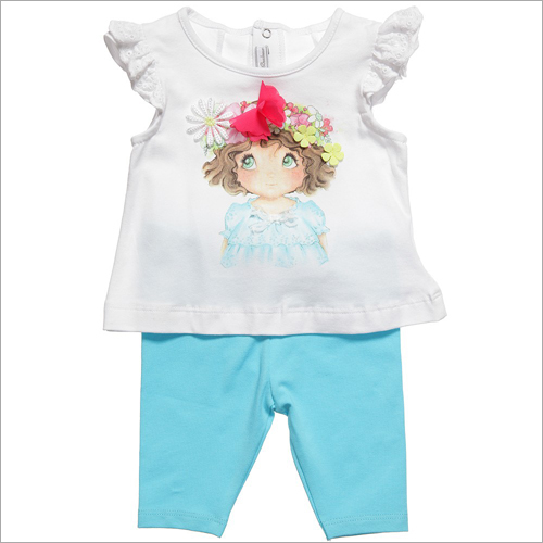Girls Printed T-Shirt Pyjama Set - 100% Cotton White Sizes 2-6 Years | Soft Cotton Comfortable Fit Cute Prints