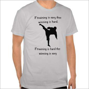 Round Neck T-Shirt - Cotton, Multiple Sizes, Grey | Soft Fabric, Stylish Design, Durable, Comfortable, Motivational Quote