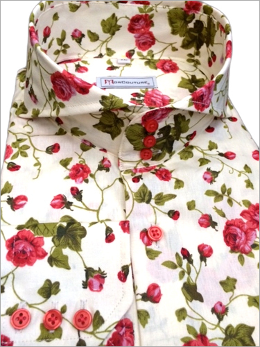 Casual Floral Hi-Collar Shirt - Cotton, Pink, Long Sleeve | Stylish Design, Soft Fabric, Comfortable Fit