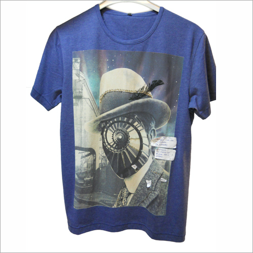 Men's Photo Print T-Shirt - Cotton, Blue, Multiple Sizes | Soft Fabric, Stylish Prints, Comfortable Fit, Home Washable