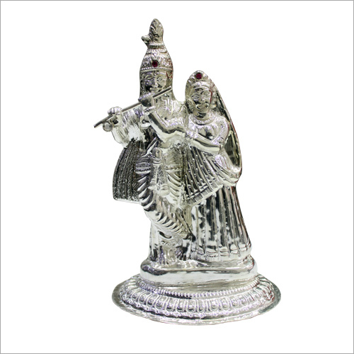 Radha Krishna Silver Statues