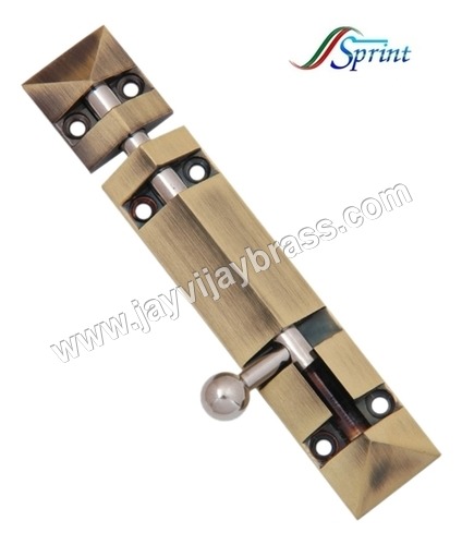 Brass Pyramid Tower Bolt Medium