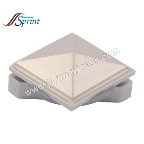 Brass Square Pyramid Fancy Mirror Cap Half