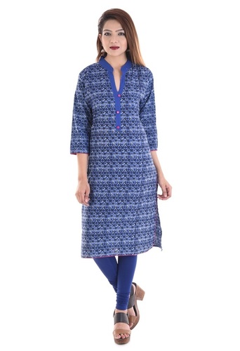 Girl Indigo Design Cotton Kurti Size: Customized
