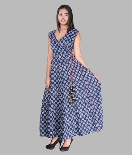 Cotton Maxi Style Long Dress Size: Large