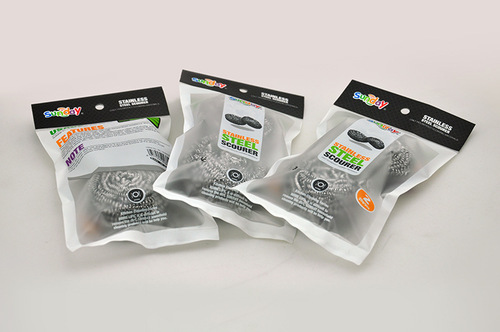Clean Fast And No Harm Stainless Steel Scourers In Bag Package
