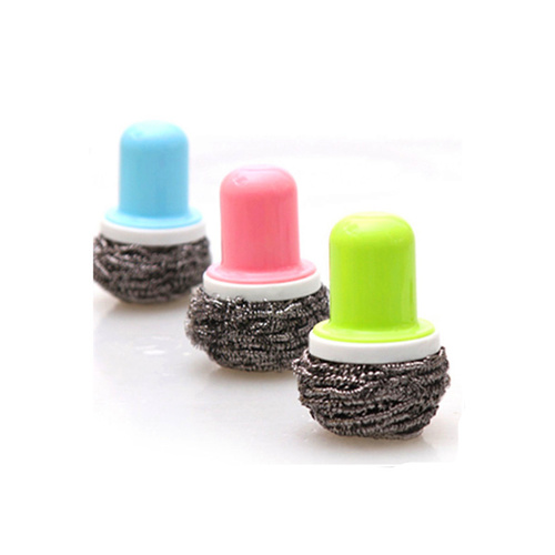 Stainless Steel Scrubbers with Handle - High-Grade Material Various Handle Lengths & Colors | Effective Cleaning of Oil Stains Fast and Safe Usage