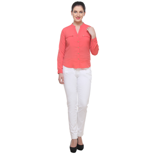Peach Plain Stylish Shirt