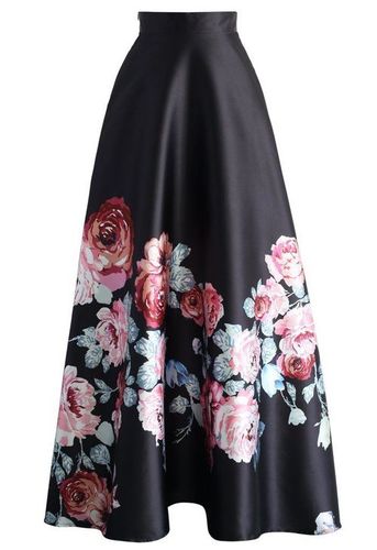 Floral Rose Maxi Skirt