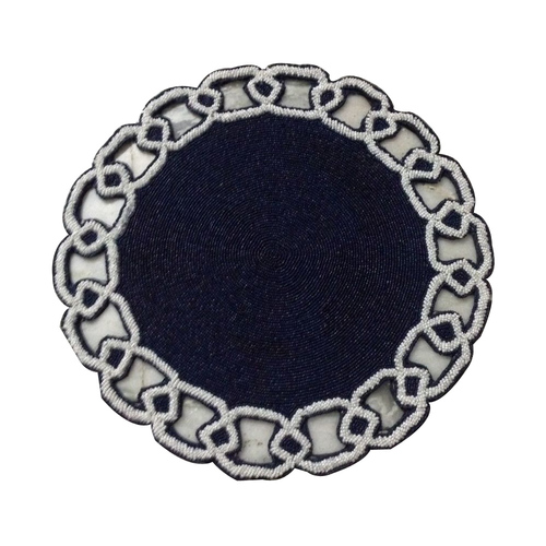 Black Glass Beaded Embroidery Table Top