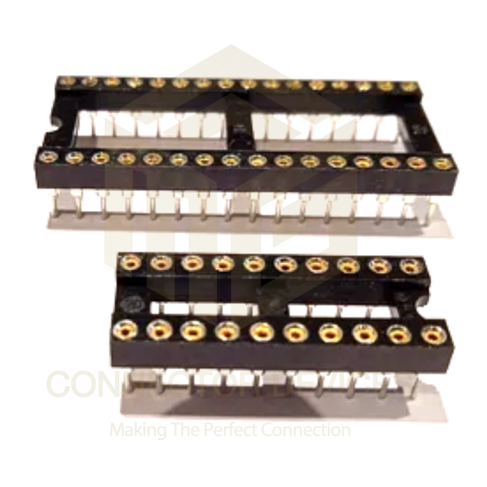 Machine Pin Ic Sockets - Copper Alloy, 2.54mm Pitch, Black/brown | Rated Voltage 500v, Temperature Range 0c To 85c, 1-year Warranty, Automotive/industrial Applications