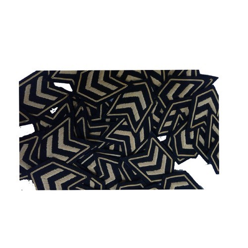 Black Glass Seed Beaded Embroidery Brooch