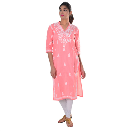 Peach Cotton Kurta