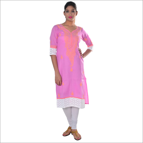 Pink Cotton Kurta