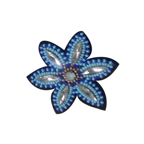 Blue Glass Beads Flower Designer Brooch