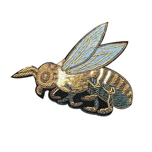 Gold Glass Seed Beads Butterfly Brooch