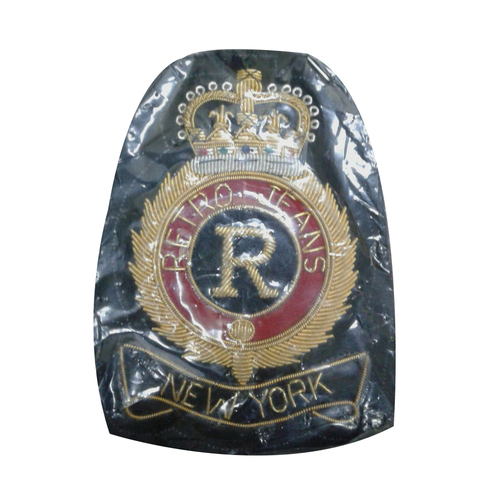 Gold Thread Hand Embroidery Brooch