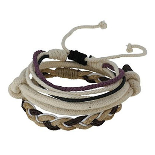 Men's White Color Leather Bracelet