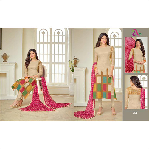 Slwar Kameez - Cotton Blend, S-XL, Beige, 54 Inches | Elegant Design, Soft Fabric, Comfortable Fit, 3/4 Sleeve, Straight Cut