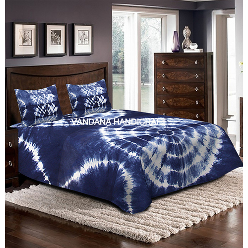 Multi Blue Indigo Printed Bedsheet