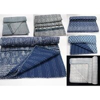Multi Cotton Block Print Kantha Blanket
