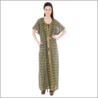 Printed Green Cotton Nighty