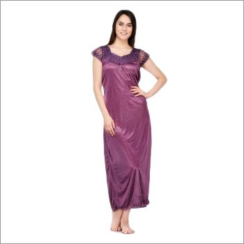 Silk Oleva Women Satin Nightwear Purple
