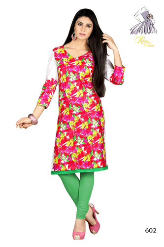 Pink Designer Cotton Kurti