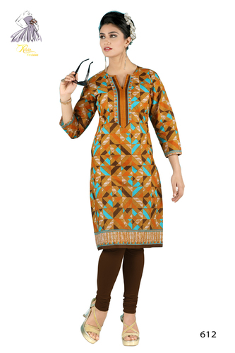Mix Color Ladies Printed Cotton Kurti