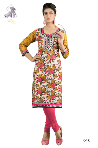 Mix Color 100% Cotton Printed Kurti