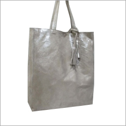 Solid Foil Leather Tote Bag