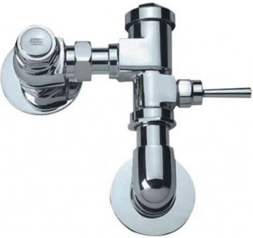 Flush Valve - Metal Control Cock with Elbow & Wall Flange, Dual Flow, Front Operating Lever