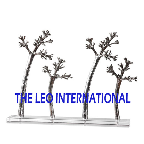 Aluminium Tree - Polished Aluminum, 15-25 cm, Silver | Sleek Design, Intricately Crafted, Corrosion Proof, Decorative