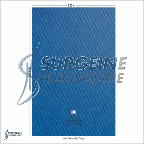 Lower Extremity Drape - Non-Woven Fabric 144x225 cm Blue, Elastic Aperture, Absorbent, Latex-Free, Moisture Resistant, Sterile
