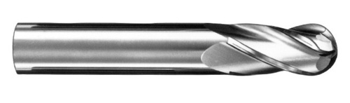 Carbide Ball Nose Endmill - Cutting Dia 2 mm, Flute Length 4 mm, Overall Length 38 mm, 4 Flutes, Shank Dia 3 mm | High Precision CNC Tooling