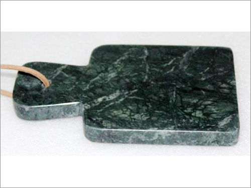 Chopping Board - Marble, Variable Size, Dark Green | Durable, Blade Protection, Stable Surface, Leather Handle