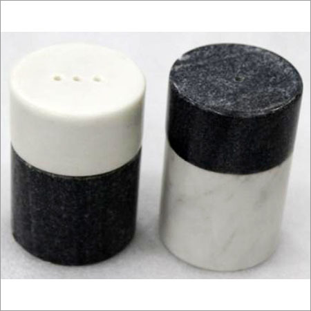 Salt And Pepper - Marble, 3 Inch Height, 2 Inch Diameter, Black & White, Elegant Design, Durable, Stylish Matching Set