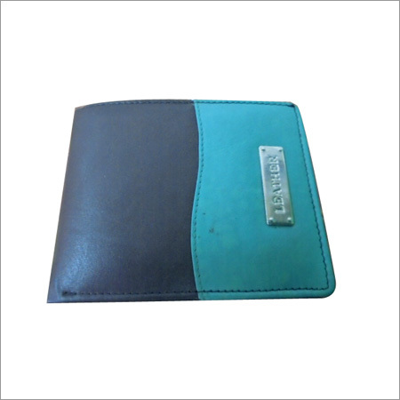 Black & Blue Mens Leather Wallet
