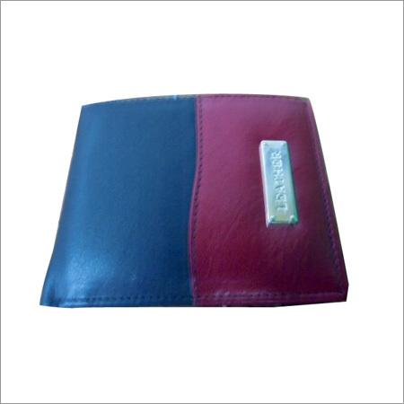 Blue & Red Men Designer Leather Wallet