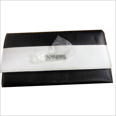 Black And White Leather Pouch
